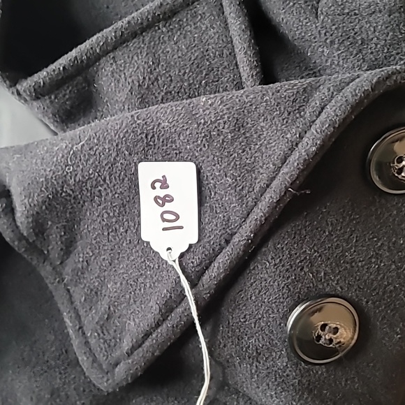 London Fog PM womens double breasted pea coat wool/nylon w full lining black - Picture 8 of 12